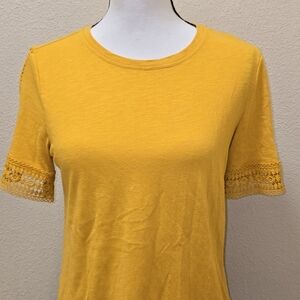 St. John's Bay Yellow Lace Sleeve Tee